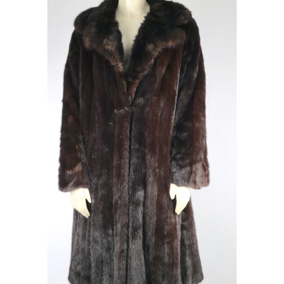 Vintage Hollywood Furs Dark Brown Long Mink Fur Winter Coat Women’s Size S Warm - Picture 3 of 16